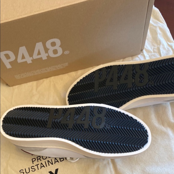 P448 Woman White and Gray Sneakers - Picture 4 of 5